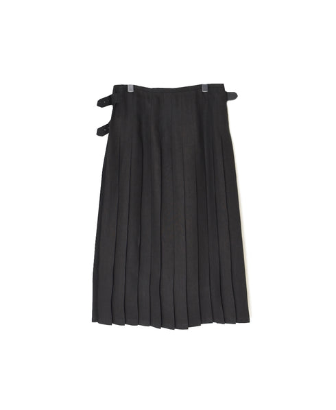 NOD2501PW ILISH LINEN LOW WAIST PLEATS WRAP SKIRT LENGTH 80cm