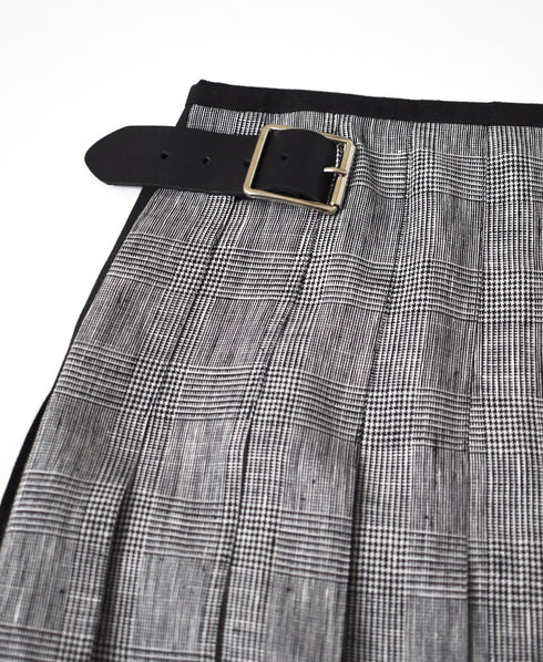 NOD2501PW ILISH LINEN LOW WAIST PLEATS WRAP SKIRT LENGTH 80cm