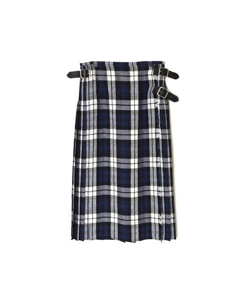 NOD2601 IRISH LINEN LOW WAIST ACCORDION LONG KILT LENGTH 80㎝ (WITH PIN)