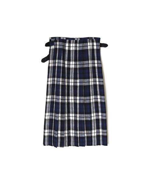 NOD2601 IRISH LINEN LOW WAIST ACCORDION LONG KILT LENGTH 80㎝ (WITH PIN)