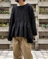 NMDS26231D 80s ORGANIC MICRO CHECK OVERDYE MINI PINTUCK PULLOVER