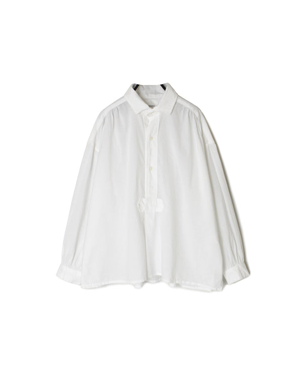 INAM2622 60s COTTON LAWN WASH WORK GATHERED SHIRT