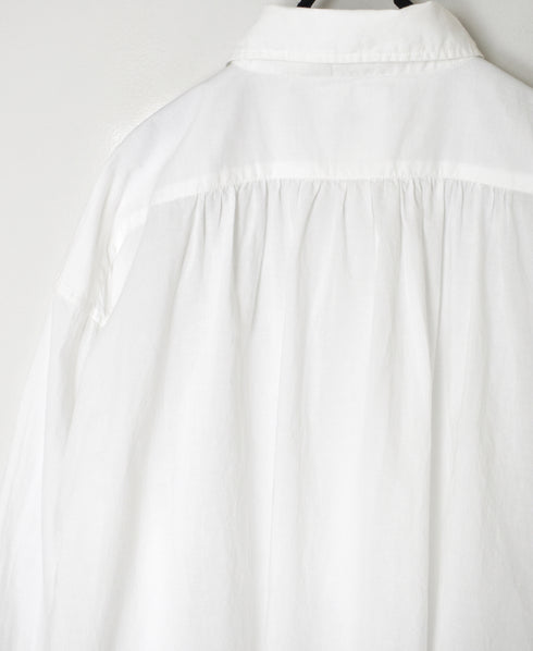 INAM2622 60s COTTON LAWN WASH WORK GATHERED SHIRT