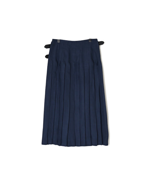 NOD0901 ILISH LINEN LOW WAIST PLEATS WRAP SKIRT LENGTH 80cm (WITH PIN)
