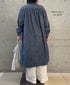 ISNAM2603CB NAVY (INDIGO) CHAMBRAY WORK GATHERED DRESS SHIRT