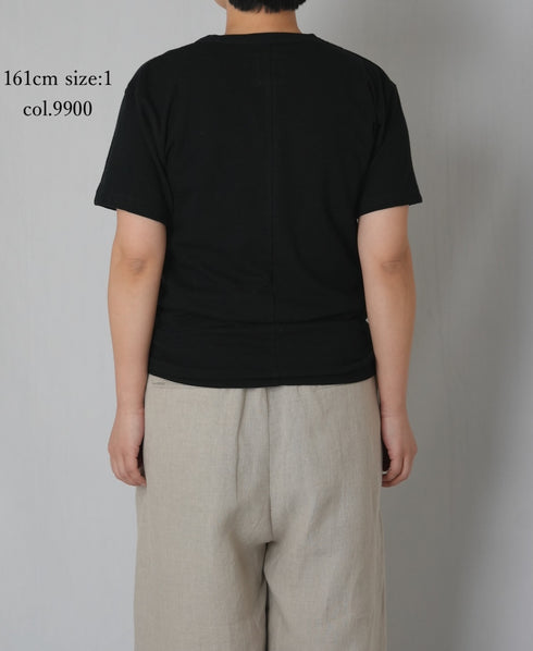 GMDSH2621 COTTON/LINEN SINGLE JERSEY CREW NECK T-SHIRTS