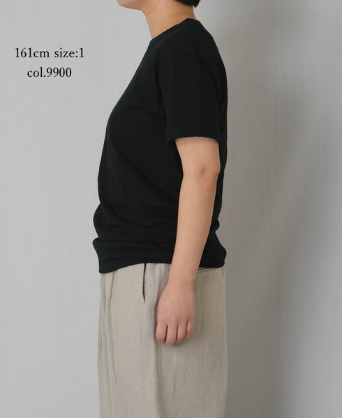 GMDSH2621 COTTON/LINEN SINGLE JERSEY CREW NECK T-SHIRTS