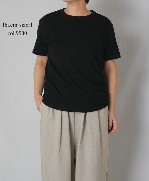 GMDSH2621 COTTON/LINEN SINGLE JERSEY CREW NECK T-SHIRTS