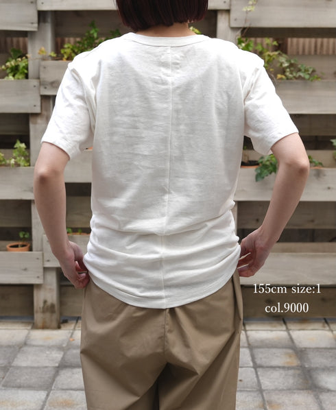 GMDSH2621 COTTON/LINEN SINGLE JERSEY CREW NECK T-SHIRTS