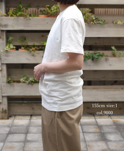 GMDSH2621 COTTON/LINEN SINGLE JERSEY CREW NECK T-SHIRTS
