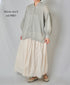 INMDS25011D AUTO LOOM COTTON/LINEN PLAIN OVERDYE FRILL COLLAR SHIRT WITH MINI PINTUCK