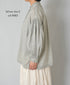 INMDS25011D AUTO LOOM COTTON/LINEN PLAIN OVERDYE FRILL COLLAR SHIRT WITH MINI PINTUCK