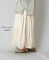 INMDS26012D 60s AUTOLOOM LINEN/COTTON PLAIN OVERDYE GATHERED SKIRT