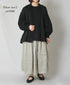 INMDS25011D AUTO LOOM COTTON/LINEN PLAIN OVERDYE FRILL COLLAR SHIRT WITH MINI PINTUCK