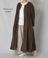 NMDS26234D 80s ORGANIC MICRO CHECK OVERDYE CREW-NECK BUTTON SHIRT MAXI DRESS WITH MINI PINTUCK