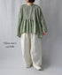 GNMDS2502FL 40s FRENCH LINEN DYED CANVAS 2TUCK WIDE EASY PANTS