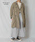 ISNAM2602D LINEN/COTTON PLAIN OVERDYE ROUND COLLAR DOUBLE LONG JACKET