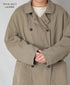 ISNAM2602D LINEN/COTTON PLAIN OVERDYE ROUND COLLAR DOUBLE LONG JACKET