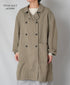 ISNAM2602D LINEN/COTTON PLAIN OVERDYE ROUND COLLAR DOUBLE LONG JACKET