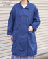 ISNAM2602D LINEN/COTTON PLAIN OVERDYE ROUND COLLAR DOUBLE LONG JACKET