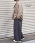 ISNAM2601D LINEN/COTTON PLAIN OVERDYE ROUND COLLAR DOUBLE JACKET