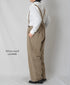 ISNAM2604D LINEN/COTTON PLAIN OVERDYE ADJUSTER TACK PANTS WITH SUSPENDERS