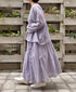 INMDS26026 HANDWOVEN COTTON/SILK SMALL GINGHAM CHECK GATHERED SKIRT