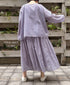 INMDS26026 HANDWOVEN COTTON/SILK SMALL GINGHAM CHECK GATHERED SKIRT
