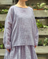 INMDS26022 HANDWOVEN COTTON/SILK SMALL GINGHAM CHECK DROP SHOULDER SMOCK