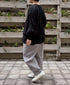 INMDS26025 HANDWOVEN COTTON/SILK SMALL GINGHAM CHECK 2 TUCK TAPERED EASY PANTS