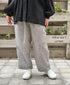 INMDS26025 HANDWOVEN COTTON/SILK SMALL GINGHAM CHECK 2 TUCK TAPERED EASY PANTS