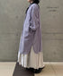 INMDS26023 HANDWOVEN COTTON/SILK SMALL GINGHAM CHECK FRILL COLLAR LONG SHIRTS