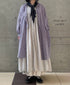 INMDS26023 HANDWOVEN COTTON/SILK SMALL GINGHAM CHECK FRILL COLLAR LONG SHIRTS