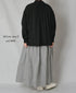 INMDS26026 HANDWOVEN COTTON/SILK SMALL GINGHAM CHECK GATHERED SKIRT