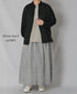 INMDS26026 HANDWOVEN COTTON/SILK SMALL GINGHAM CHECK GATHERED SKIRT