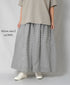INMDS26026 HANDWOVEN COTTON/SILK SMALL GINGHAM CHECK GATHERED SKIRT