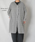 INMDS26023 HANDWOVEN COTTON/SILK SMALL GINGHAM CHECK FRILL COLLAR LONG SHIRTS