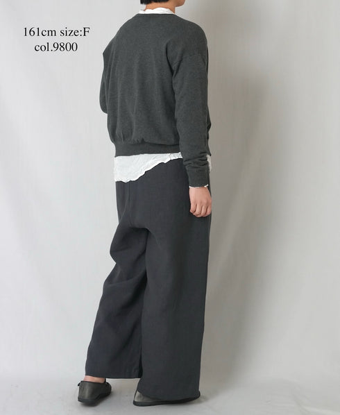 NNSL26012 14GG 1PLY HIGH TWIST COTTON CREW-NECK CARDIGAN