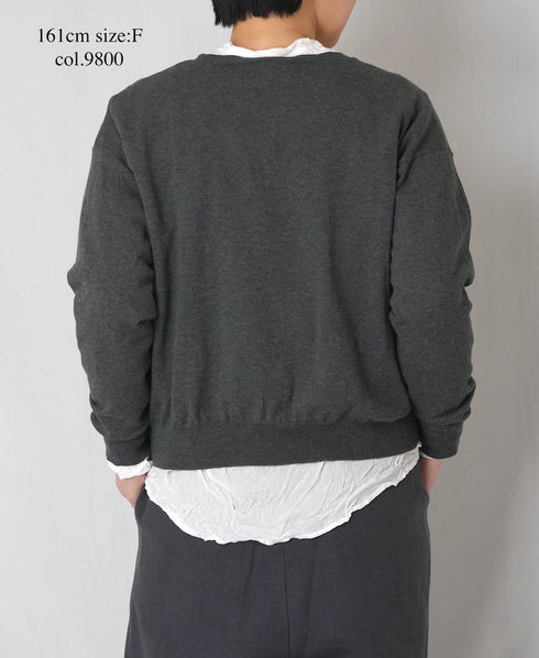 NNSL26012 14GG 1PLY HIGH TWIST COTTON CREW-NECK CARDIGAN