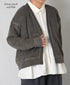 GNSL26031 LINEN/POLYESTER PILE V-NECK 1BUTTON CARDIGAN