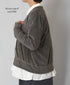 GNSL26031 LINEN/POLYESTER PILE V-NECK 1BUTTON CARDIGAN