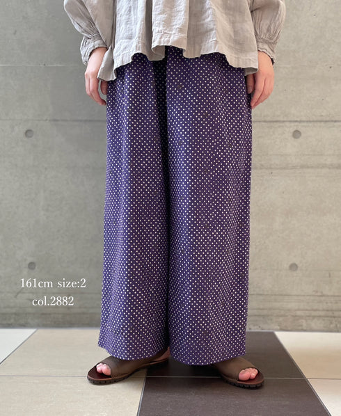 INMDS26085 80s VOILE SQUARE BLOCK PRINT EASY PANTS