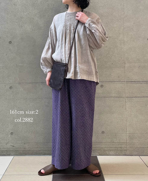 INMDS26085 80s VOILE SQUARE BLOCK PRINT EASY PANTS