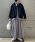 INMDS26026 HANDWOVEN COTTON/SILK SMALL GINGHAM CHECK GATHERED SKIRT