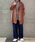 INHT2611CLD COTTON LINEN PLAIN OVERDYE STAND COLLAR DOUBLE BREAST JACKET