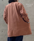 INHT2611CLD COTTON LINEN PLAIN OVERDYE STAND COLLAR DOUBLE BREAST JACKET