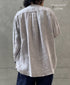 NVL1951LW 60s LINEN CHAMBRAY BANDED COLLAR L/SL OVERSIZED SHIRT