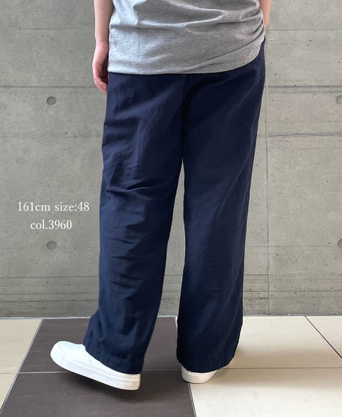 INHT2613CLD COTTON LINEN PLAIN OVERDYE EASY PANTS