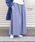 INAM2624CB DOBIE CHAMBRAY WASH PLEATED EASY SKIRT WITH LINING