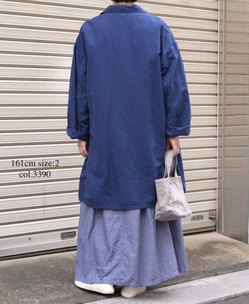 INAM2624CB DOBIE CHAMBRAY WASH PLEATED EASY SKIRT WITH LINING